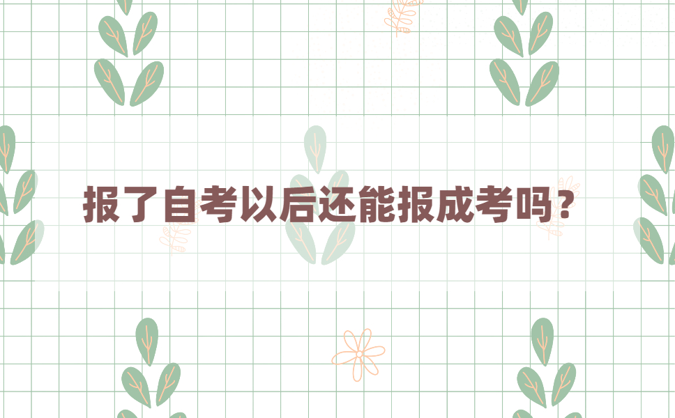 报名了自考还可以报成考吗？