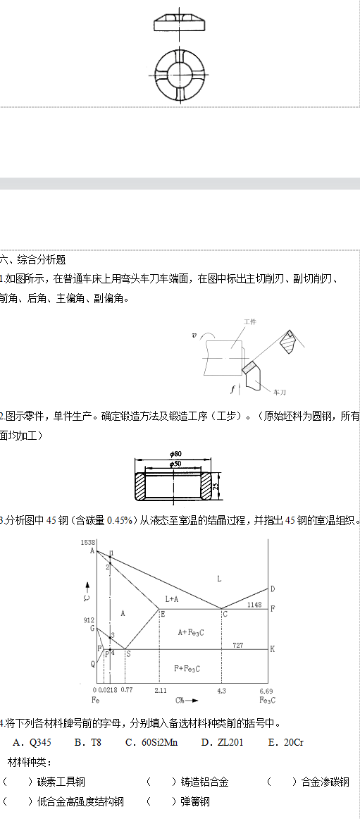 2021年10月江苏省自考02189机械制造基础课程考试大纲