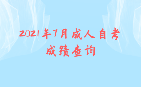 2021年7月成人自考成绩查询