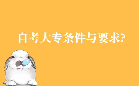 自考大专需要什么条件与要求?