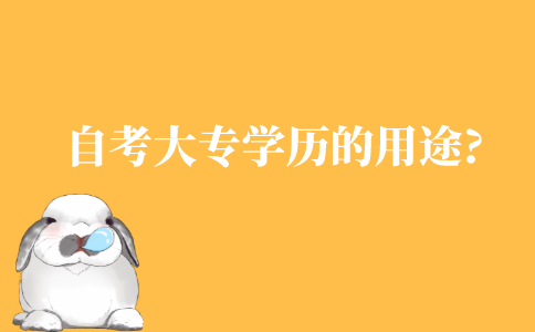 自考大专学历的用途?