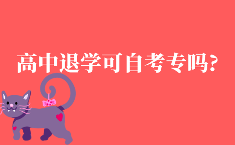 高中退学了可以自考大专吗?