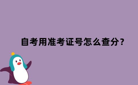 江苏自考用准考证号怎么查分？