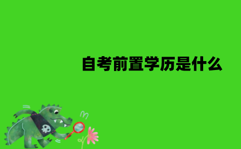 江苏自考前置学历是什么？需要进行审核吗？