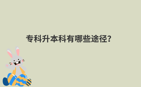 专科升本科有哪些途径？