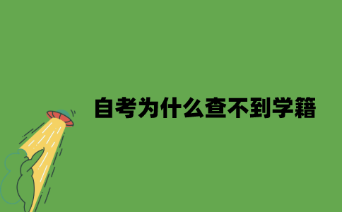 自考为什么查不到学籍？