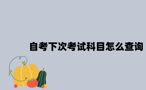 江苏自考下次考试科目怎么查询？