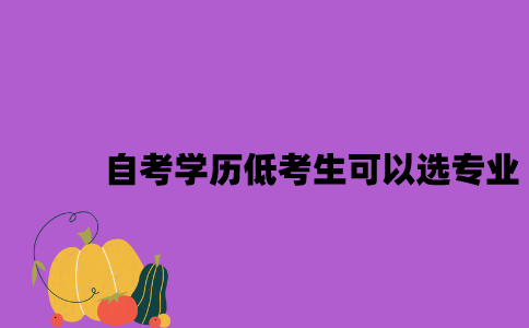 江苏自考学历低的考生可以选什么专业？
